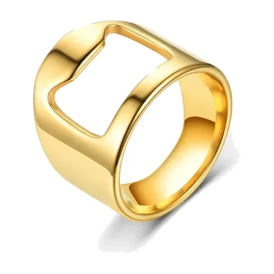 Anillo Geométrico Open Frame de Acero Inoxidable Pulido