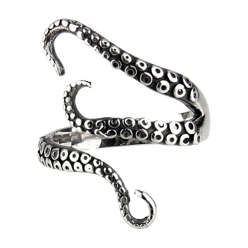 Oktopus Tentakel Wrap-Ring aus 316L Edelstahl