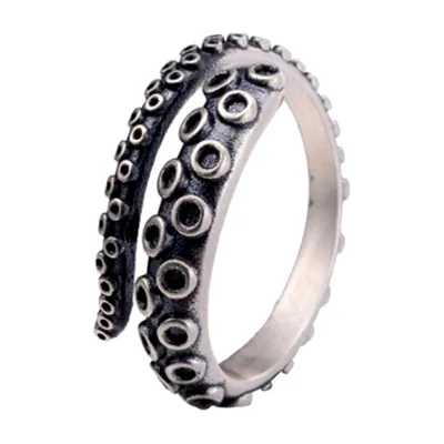 Oktopus Tentakel Wrap-Ring aus Edelstahl