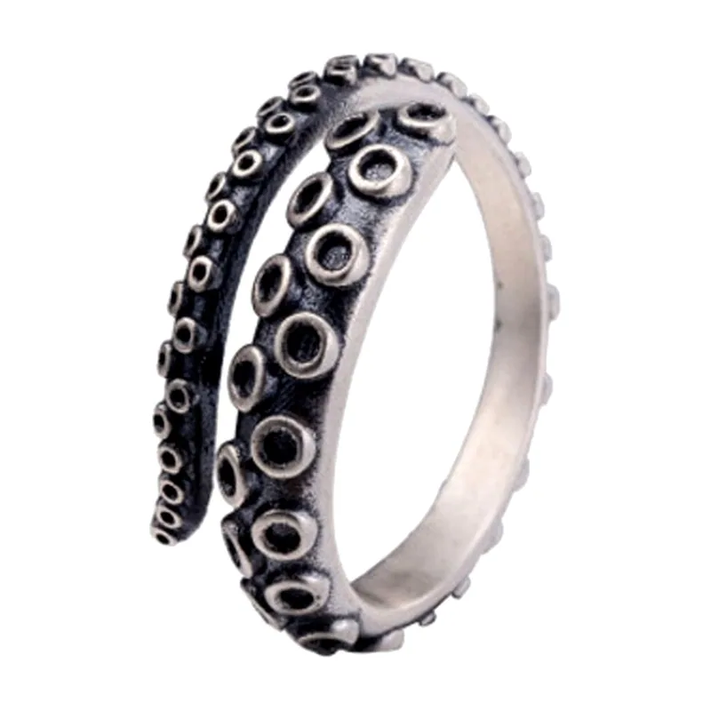 Bague Tentacule de Poulpe, Acier Inoxydable