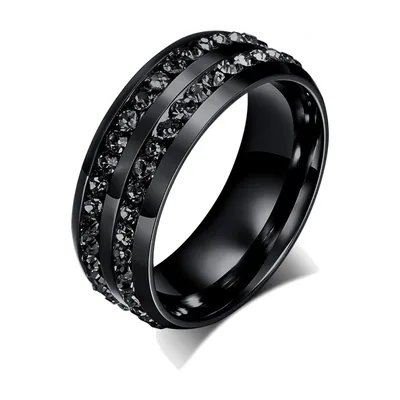 Keltischer Drachenring mit schwarzen Zirkonia, Edelstahl