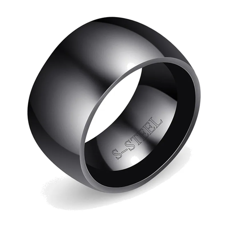 Bague Large à Bords Biseautés, Acier Inoxydable