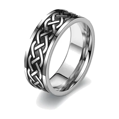 Anillo de Nudo Celta, Acero Inoxidable Pulido