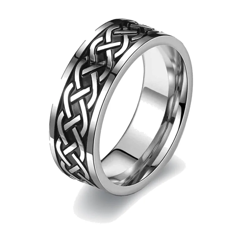 Anillo de Nudo Celta, Acero Inoxidable Pulido