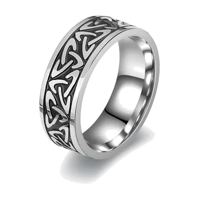 Anillo de Nudo Celta para Hombre, Acero Inoxidable