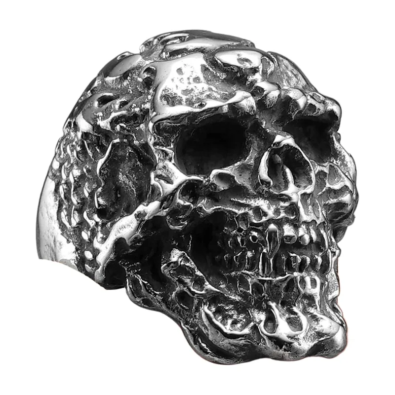 Bague Tête de Mort, Acier Inoxydable 316L