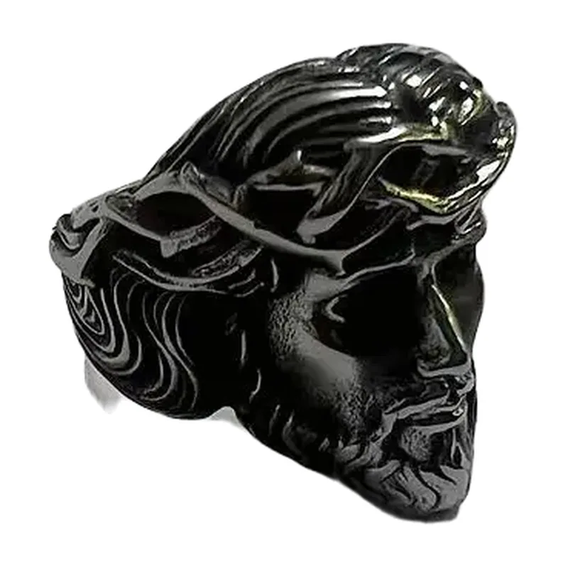 Jesus Christus Ring mit Dornenkrone, 316L Edelstahl
