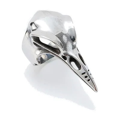 Anillo de Calavera de Cuervo en Acero Inoxidable 316L