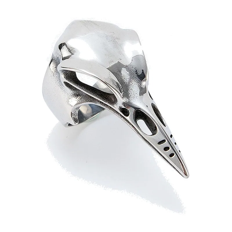 Raven Skull Ring, 316L Stainless Steel