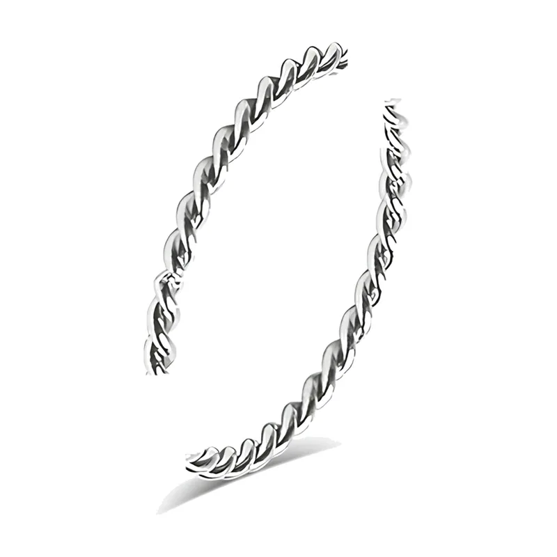 Herren Ring mit Torsaden-Design, Minimalistische Spirale, Edelstahl
