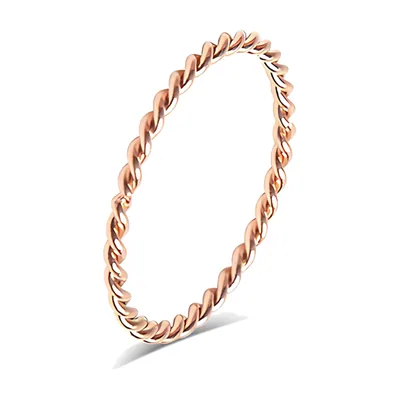 Anillo de Banda con Diseño Trenzado, Acero Inoxidable 316L