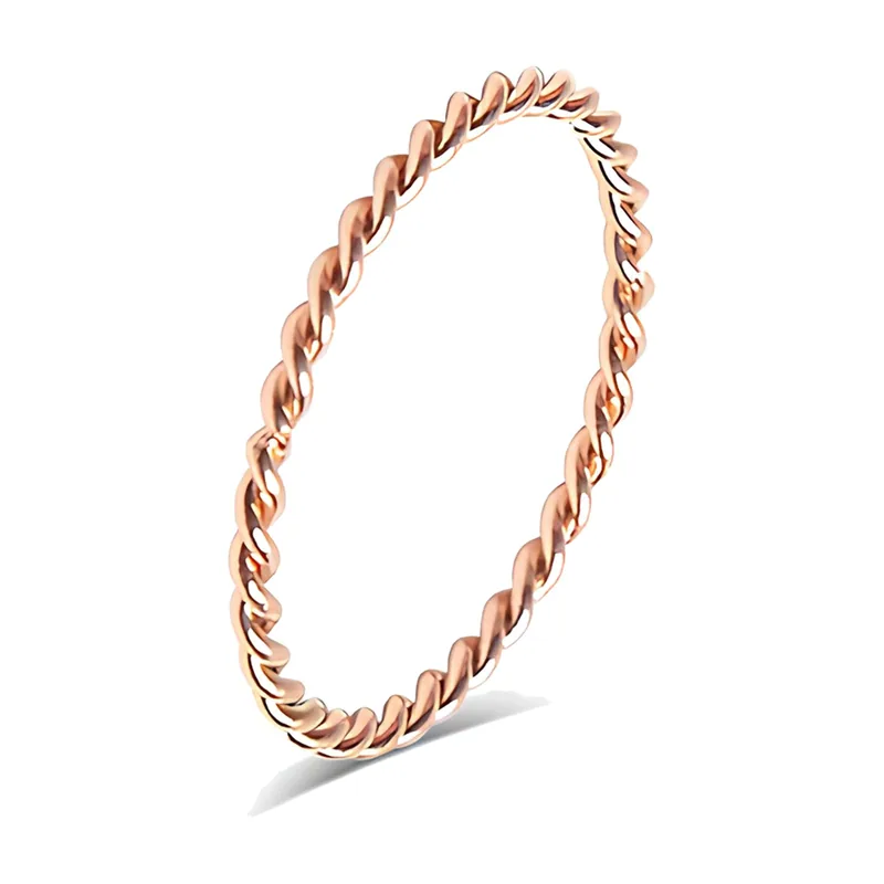 Twisted Rope Band Ring, 316L Stainless Steel