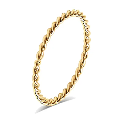 Anillo de Banda Trenzada con Diseño en Espiral, Acero Inoxidable
