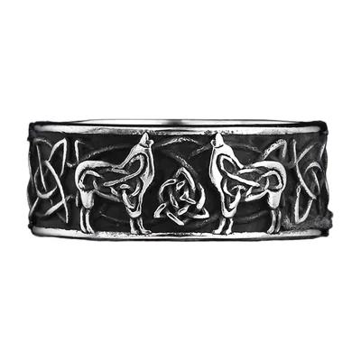 Bague Loup et Nœud Celtique, Acier Inoxydable 316L