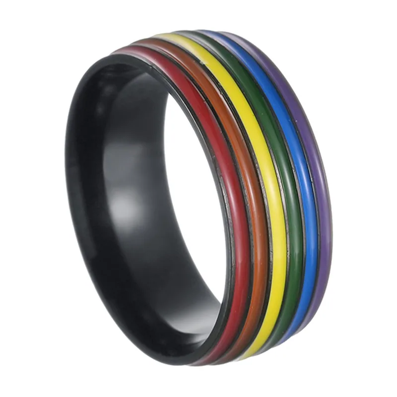 Anello Pride Arcobaleno, Acciaio Inossidabile 316L