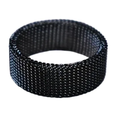Anillo de Eslabones de Cadena Negro, Acero Inoxidable