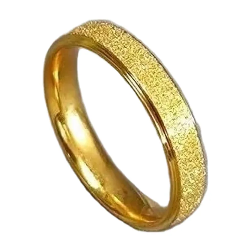 Matte Gold Band Ring, 4mm Stainless Steel