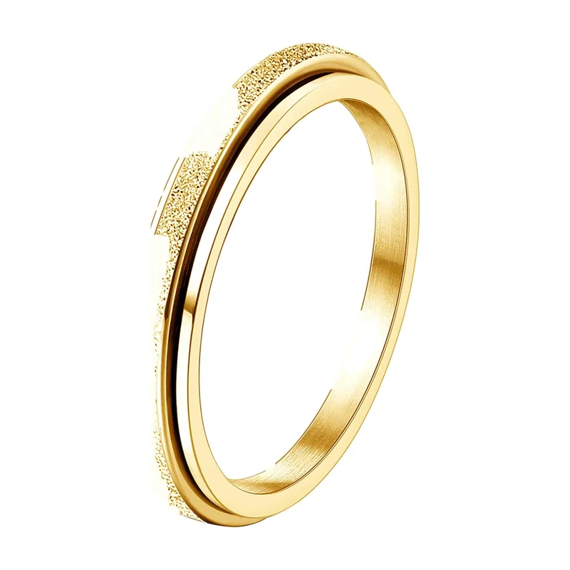 Herren Spinner-Ring mit strukturiertem Band, Edelstahl 316L
