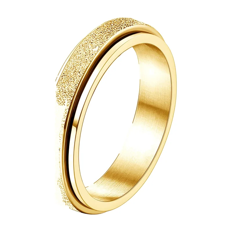 Spinner-Ring mit strukturiertem Band, 316L Edelstahl