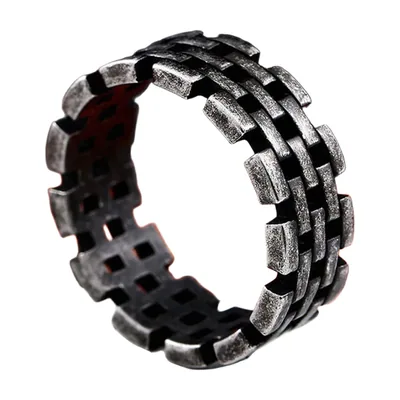 Herren Ring mit Gliederketten-Design, Edelstahl