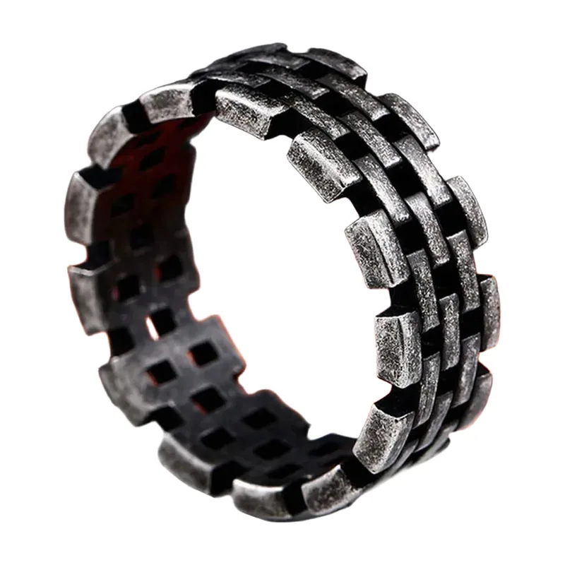Herren Ring mit Gliederketten-Design, Edelstahl
