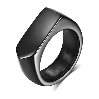Herren Siegelring quadratisch, polierter 316L Edelstahl