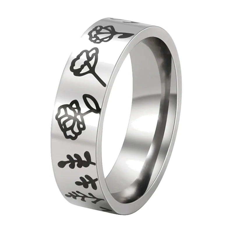 Mountain and Forest Landscape Ring, Stainless Steel