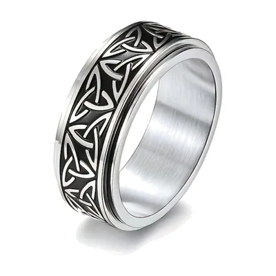 Keltischer Triquetra Spinner-Ring, Edelstahl