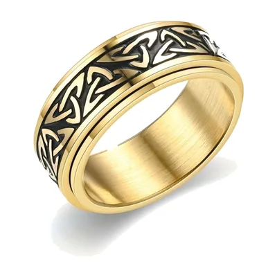 Celtic Knot Triquetra Spinner-Ring aus Edelstahl