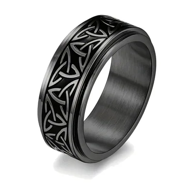 Keltischer Knoten Triquetra Spinner-Ring, Edelstahl