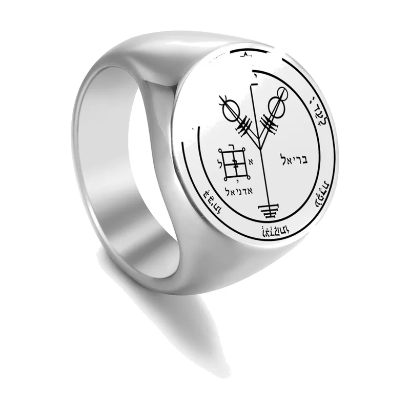 Siegelring mit Salomons Schlüssel, 316L Edelstahl
