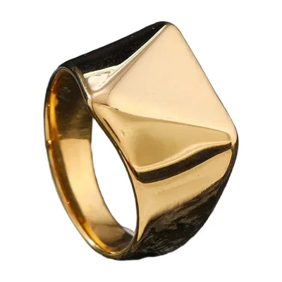 Anillo Sello Triángulo Geométrico de Acero Inoxidable