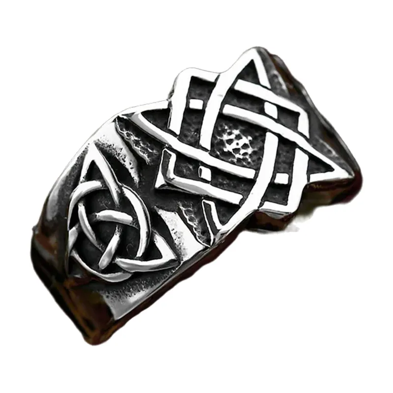 Anillo Estrella Eslava Svarog con Nudo Celta, Acero Inoxidable