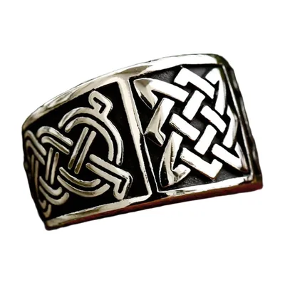 Anillo de Estrella Eslava Svarog con Grabados, Acero Inoxidable