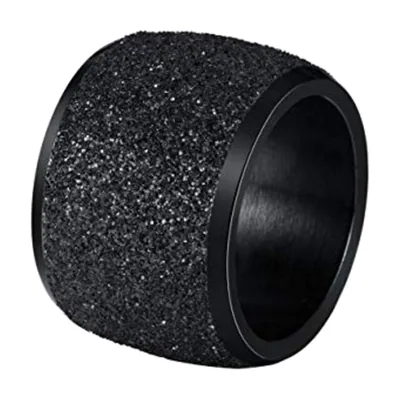 Anillo de Banda Ancha con Acabado Texturizado, Acero Inoxidable