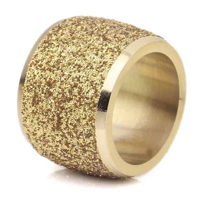 Anillo Ancho Texturizado para Hombre, Acero Inoxidable