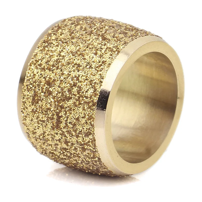 Bague Large Texturée pour Homme, Acier Inoxydable