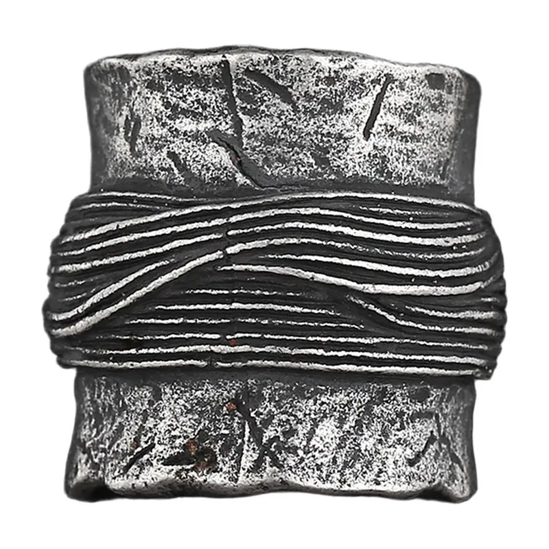 Wikinger Mjölnir Hammer Ring, antikisiertes Edelstahl