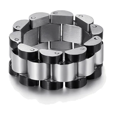 Kettenglieder Biker-Ring aus 316L Edelstahl