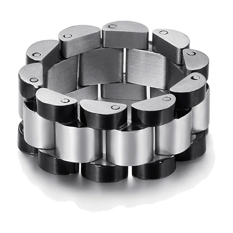 Anillo de Cadena Estilo Biker en Acero Inoxidable 316L