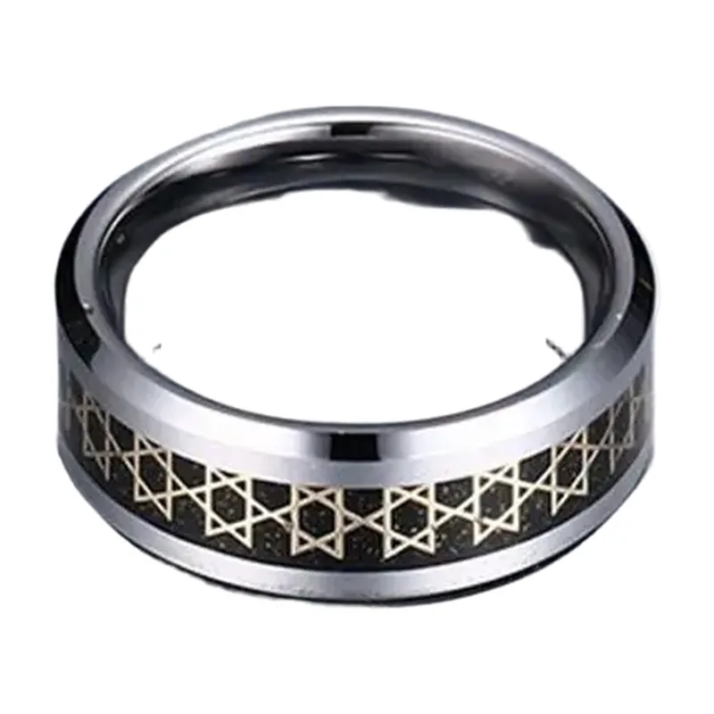 Anillo Estrella de David para Hombre, Acero Inoxidable 316L