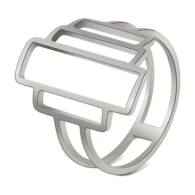 Bague Chevalière Géométrique, Acier Inoxydable