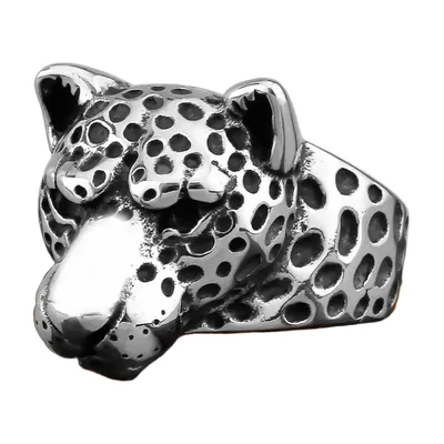 Leopardenkopf Statement-Ring aus 316L Edelstahl