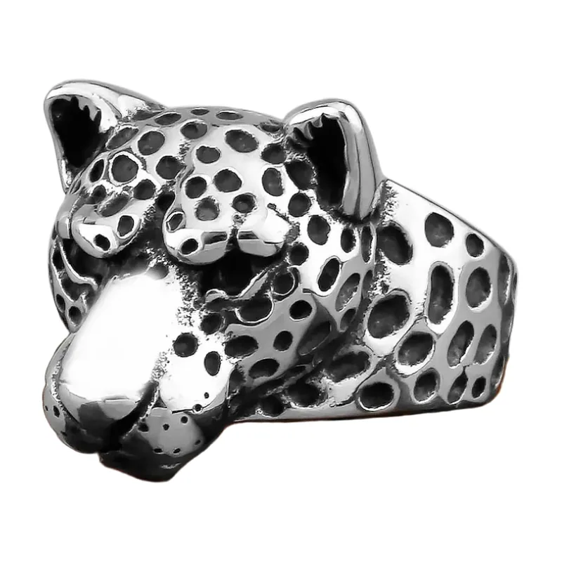 Bague Tête de Léopard, Acier Inoxydable 316L
