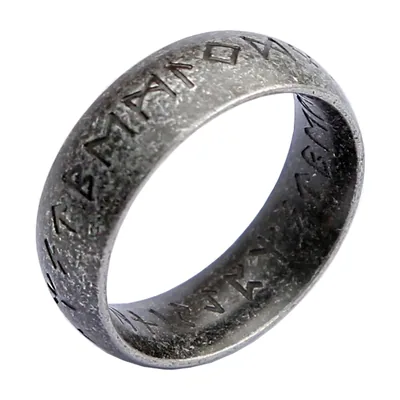 Anillo de Runas Vikingas y Valknut, Acero Inoxidable