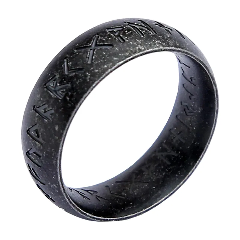 Bague Runes Viking, Acier Inoxydable 316L