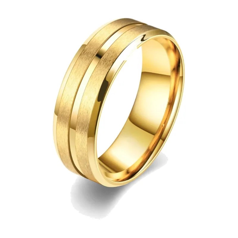 Anello a Fascia con Accenti Spazzolati e Lucidi, Acciaio Inossidabile
