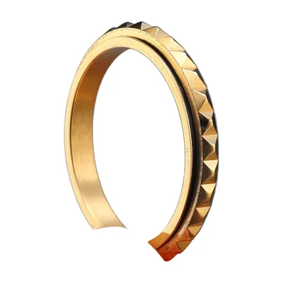 Herren Spinner-Ring mit Rautenmuster, 316L Edelstahl