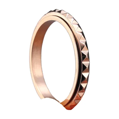 Spinner-Ring mit Rautenmuster, 316L Edelstahl