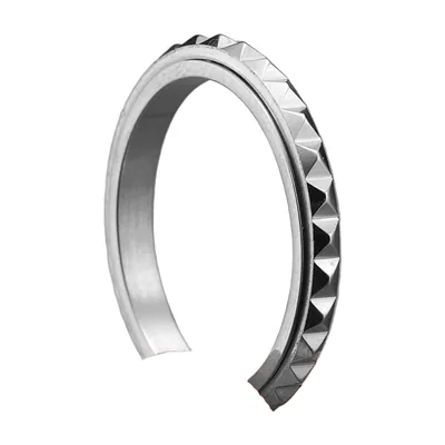 Spinner-Ring mit Rautenmuster, 316L Edelstahl